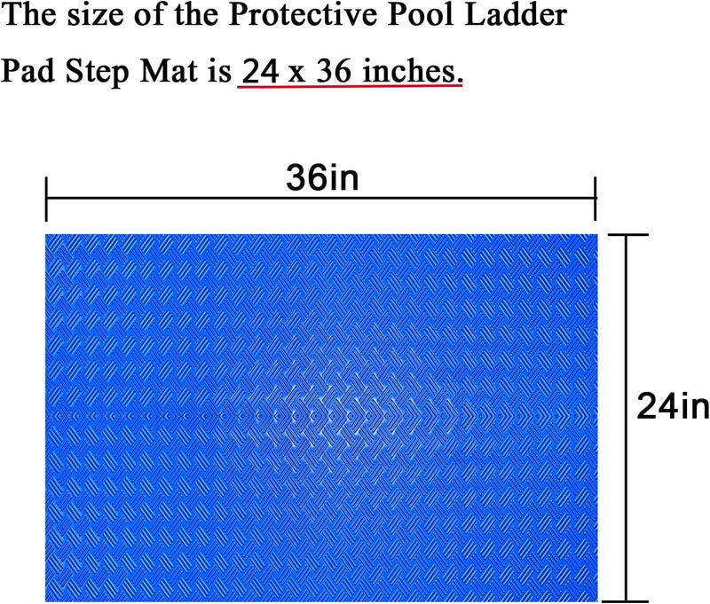 SKARUMMER Swimming Pool Ladder Mat - Protective Pool Ladder Pad Step Mat with Non-Slip Texture, Blue Medium Pool Step Mat, Pool Liner Protection Mat (36 X 24 inch) - Image 2